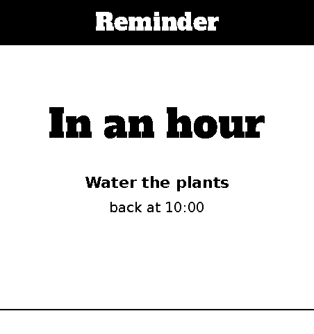Answer card: in an hour